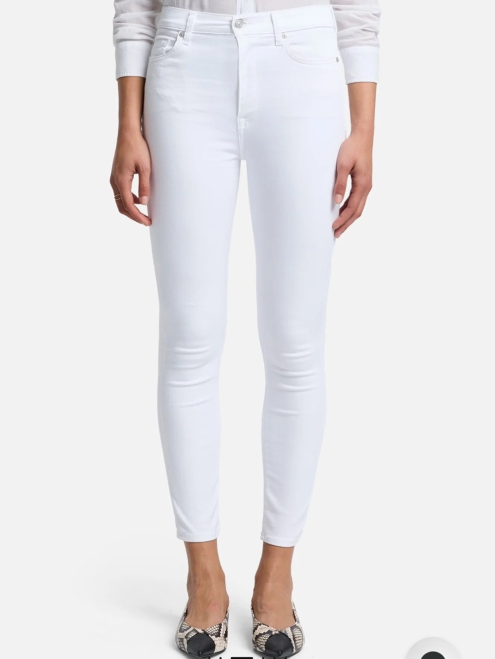 7 For All Mankind White High-Rise Women's Jeans